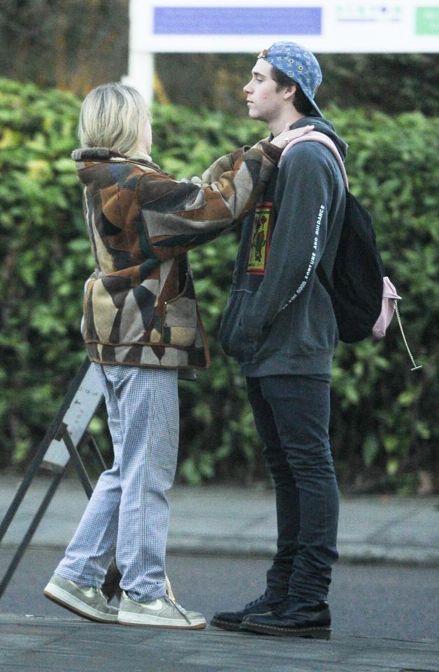 Anais and Brooklyn looked delighted to see each other when they embraced each other near a London park