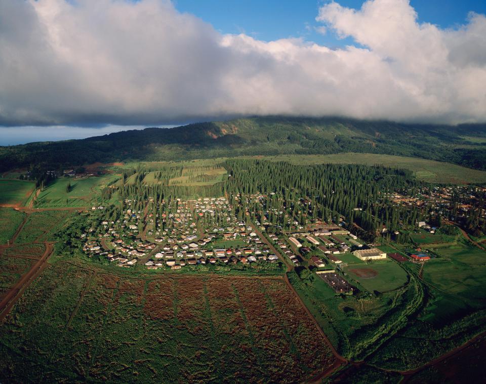  Ellison also bought the Lanai’s own airline, pictured is the beautiful island