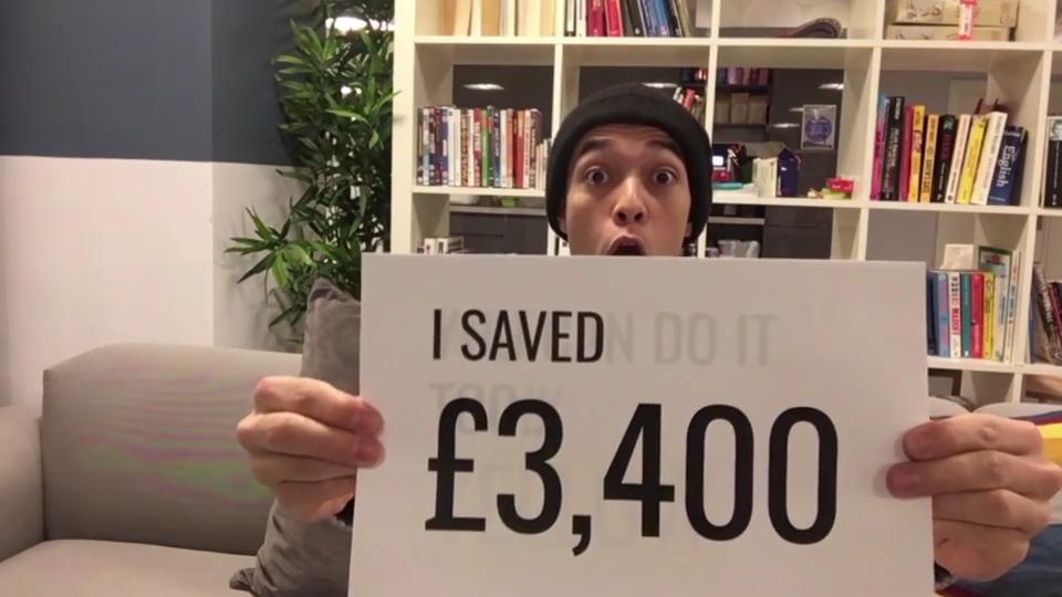  Tom Church, 26, claims to have saved over £3,400 just by buying products with the yellow 'reduced' sticker