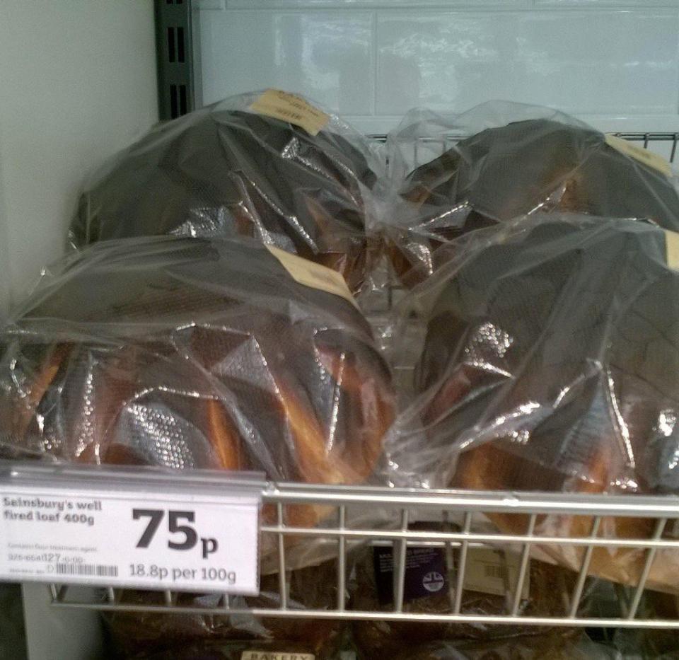  Images of the 'well fired loaf' have appeared online with shoppers mocking Sainbury's