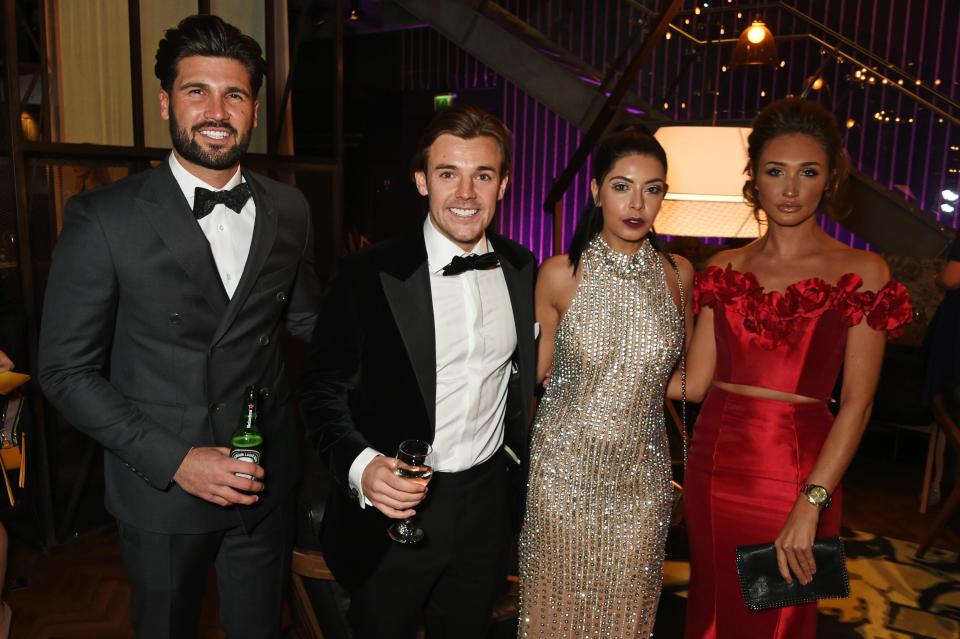  Dan Edgar, Nathan Massey, Cara De La Hoyde and Megan McKenna cuddled up for a snap together at the NTAs