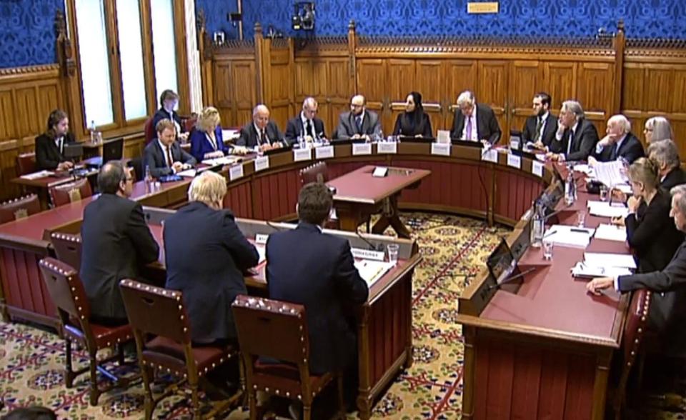  Boris Johnson gave evidence to peers earlier today