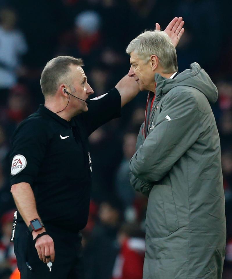  Arsene Wenger allegedly called referee Jon Moss a "cheat" during Arsenal's 2-1 win over Burnley