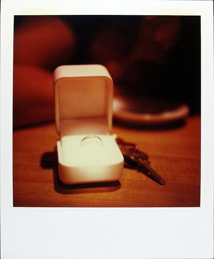  One of the collection show the ring he used to propose to his girlfriend. It was taken on October 5, 1997