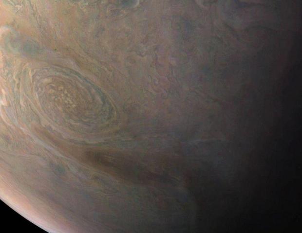 The image was taken by the JunoCam on board the Juno satellite on December 11, 2016