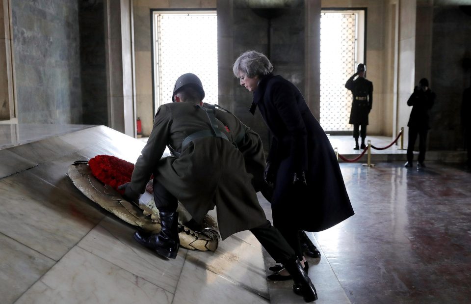  Upon her arrival, the PM laid a wreath at the tomb of Mustafa Kemal Ataturk, the founder of the republic of Turkey