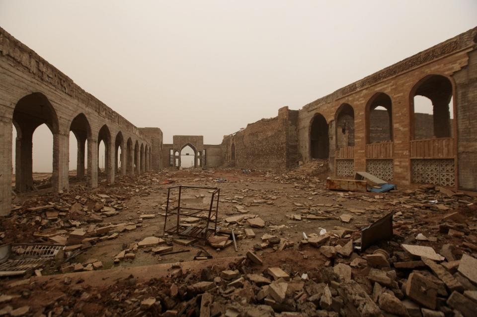  The remains of the Tomb of Prophet Yunus, which was retaken by government forces in Iraq this week