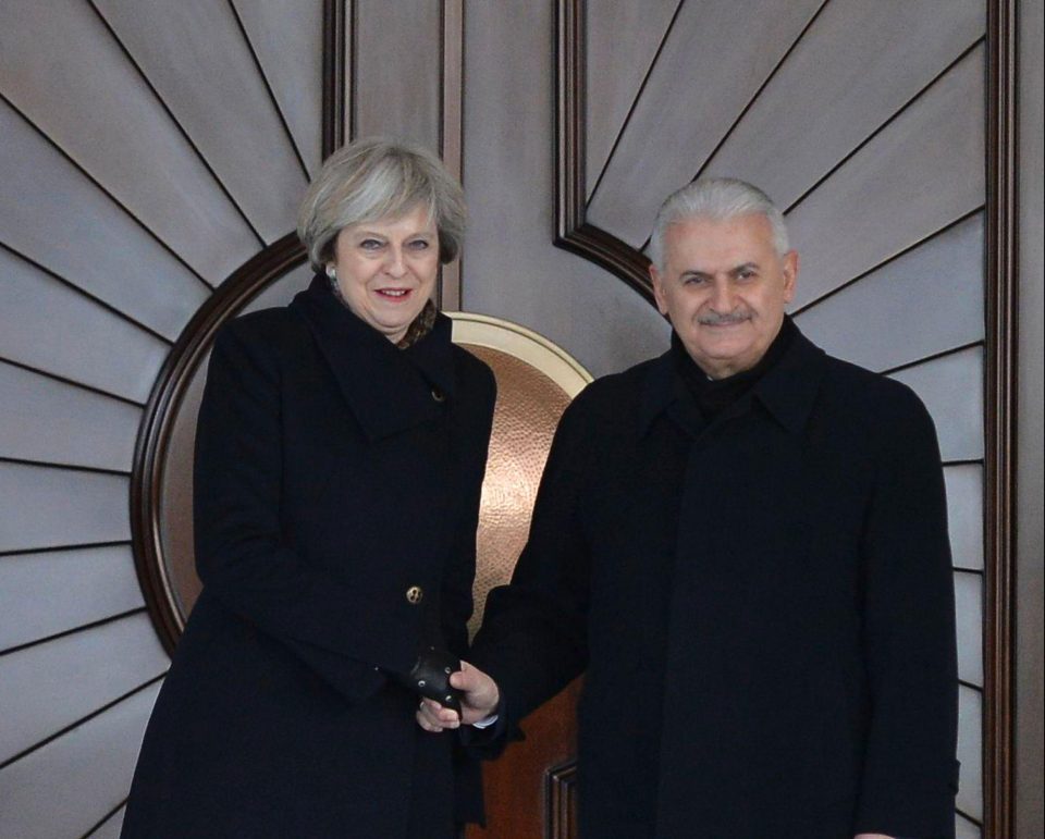 prime minister Binali Yildirim and Theresa May 