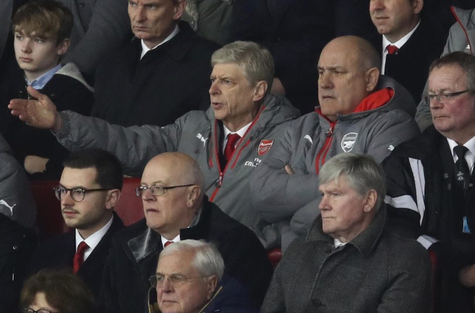  Arsene Wenger is serving a four-game touchline ban