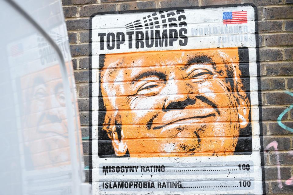  Graffiti in Shoreditch, London in protest at Donald Trump