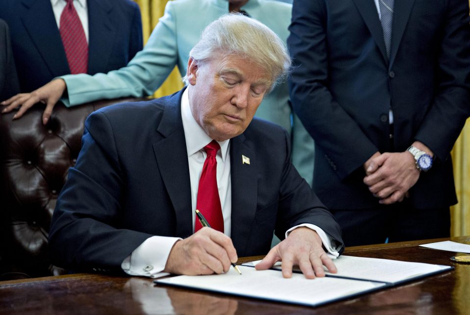  The executive order was signed by Trump just hours after the PM left Washington