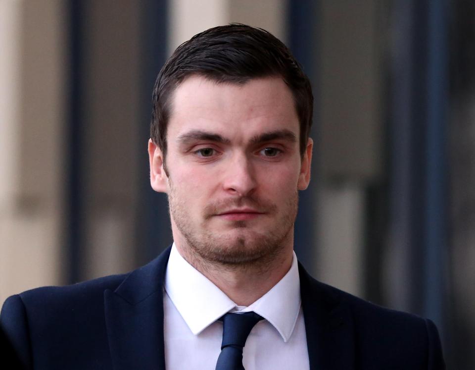  Adam Johnson was caged for six years after being convicted of sexual activity with a child