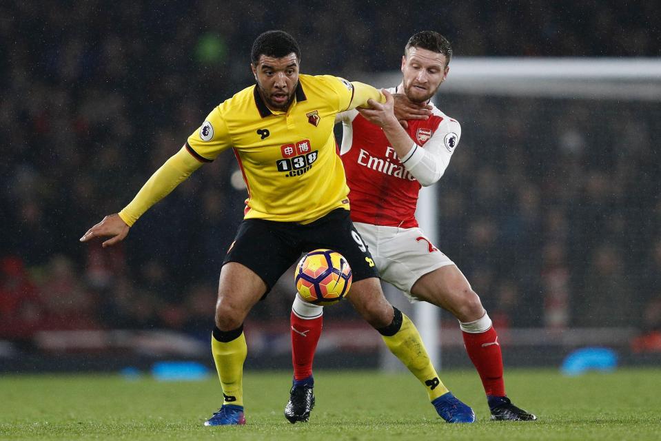  Mustafi was unable to stop Troy Deeney who scored the winner for the Hornets