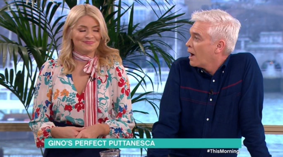  Phil and Holly were left speechless as Gino continued to talk about his 'prostitute pasta'