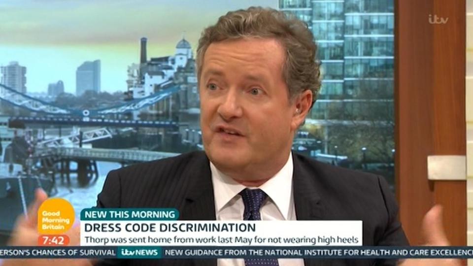  Piers said some staff needed to adhere to a dress code