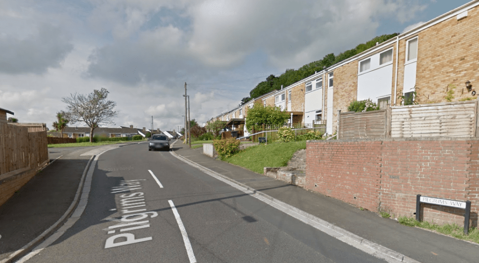  Pilgrims Way, where the woman's body was found an hour-and-a-half after the man crashed