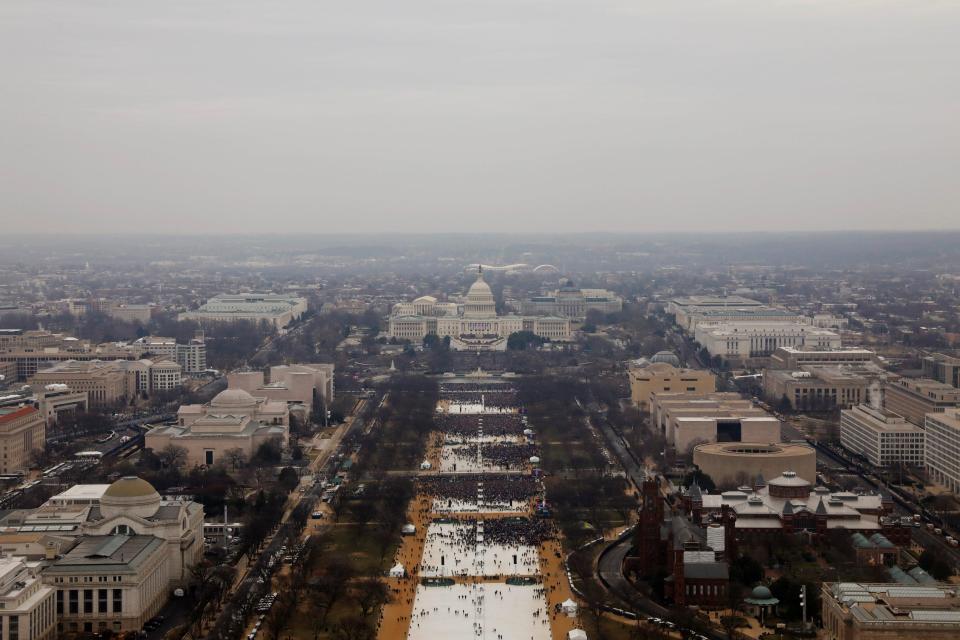  Bird's eye view of Donald Trump's inauguration ceremony