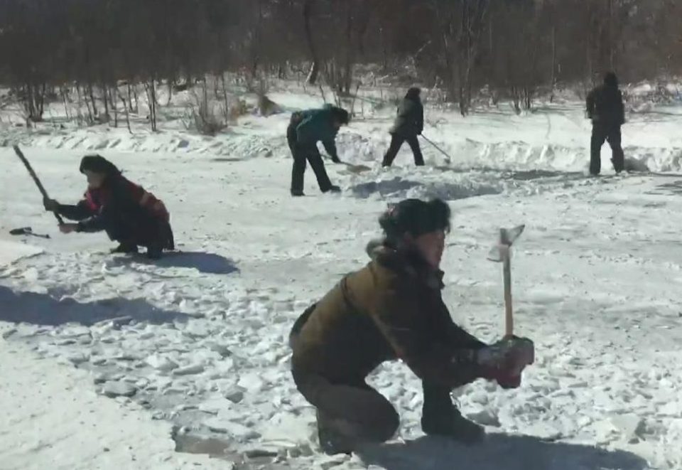 There are no snow ploughs - it is all done by hand