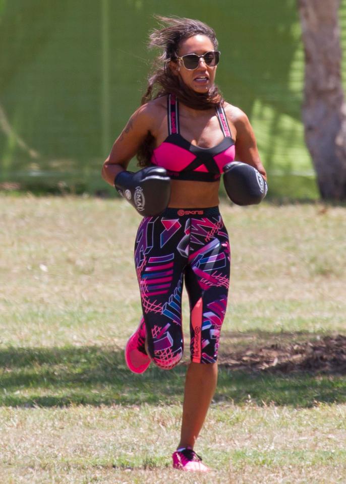  Fitness fanatic Mel has been spotted exercising with a personal trainer in Australia