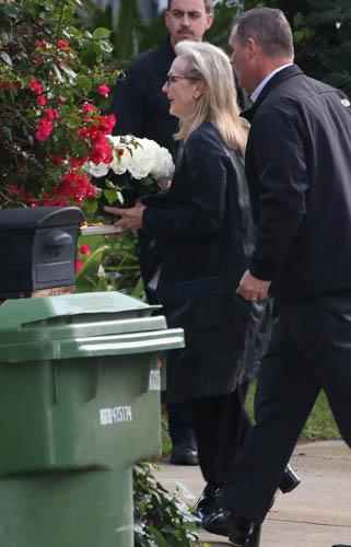  Meryl Streep was among the mourners at a memorial held for Carrie Fisher and Debbie Reynolds on Thursday