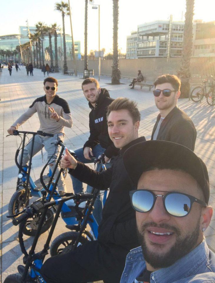 Kyle Walker joins Dele Alli, Eric Dier, Ben Davies and Christian Eriksen as Spurs stars relax on their bikes 