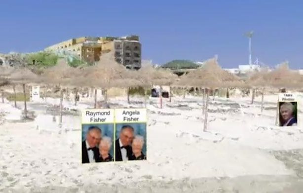  Another chilling video has retraced the steps of the Tunisia beach killer, showing where he gunned down his victims