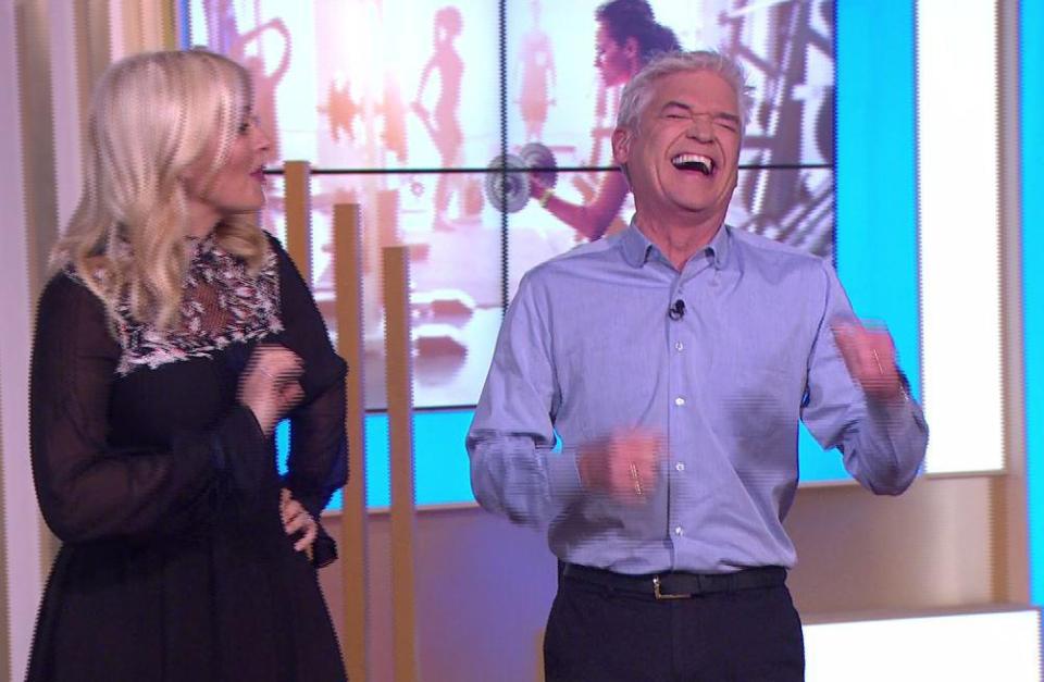  Phillip was left in fits of giggles as Holly reveals she nearly wet herself after his prank