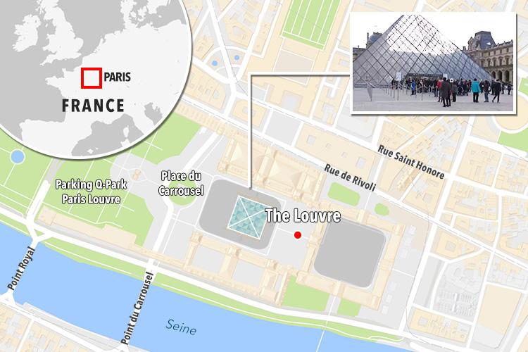  The Louvre is located in central Paris. close to the River Seine