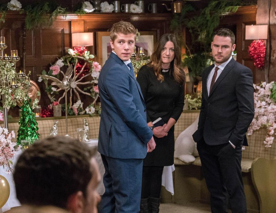  The grooms' wedding was interrupted by Faith Dingle's accuser