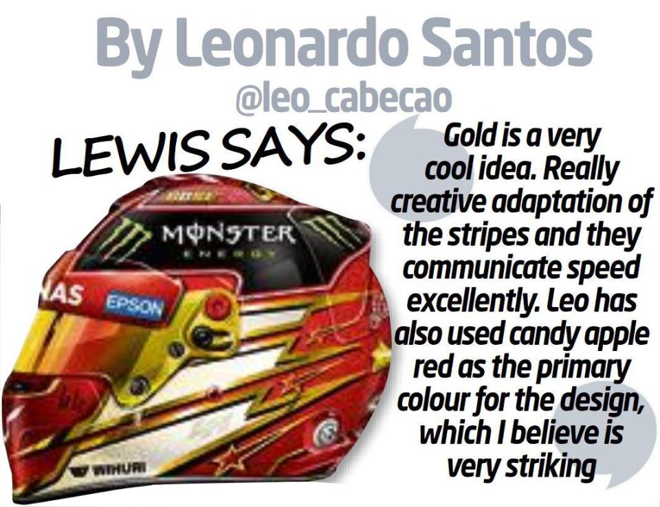  Lewis Hamilton loves Leo's creative adaptation of the stripes