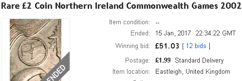  The NI coins attract a lot of bids, and go for more than £50