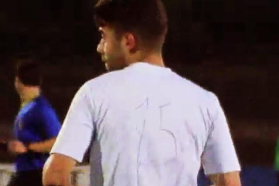  Players had crudely scribbled their number onto the backs