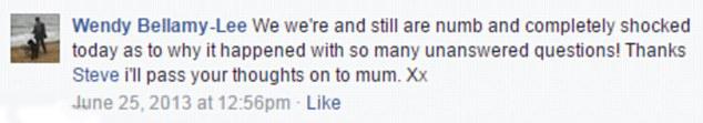 Diane Stewart's sister posted on Facebook in 2013 that the family had 'unanswered questions'