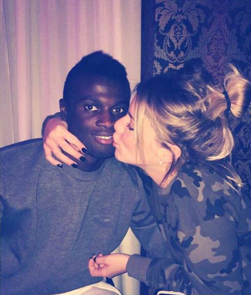 M'Baye Niang with his partner, Emilie Fiorelli