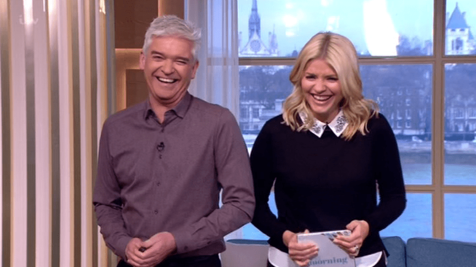  Holly and Phil couldn't stop laughing as they revealed they made him leave at 7am to be on time