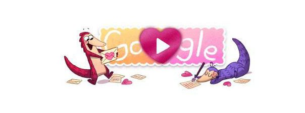  Today's Google Doodle is an interactive Valentine's Day game