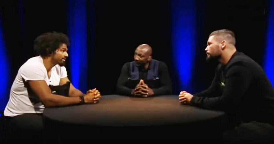  Haye and Bellew had a tense meeting on Sky Sports boxing show The Gloves are Off