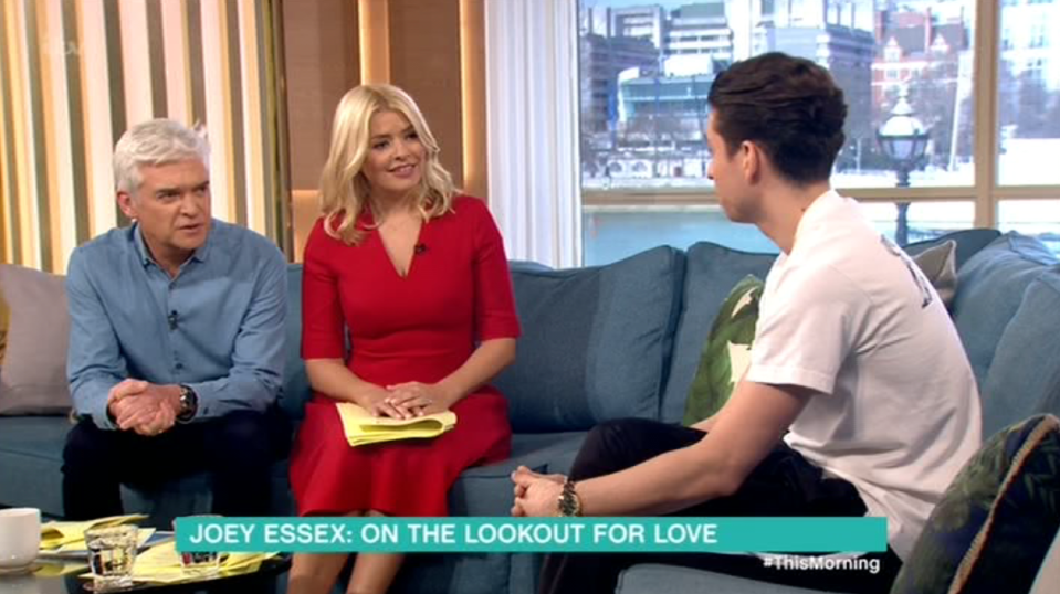  The ex-Towie star appeared on This Morning to talk about his love woes