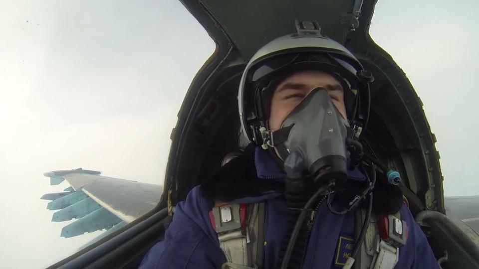  The pilot takes a selfie during the mission which prepare for an air war