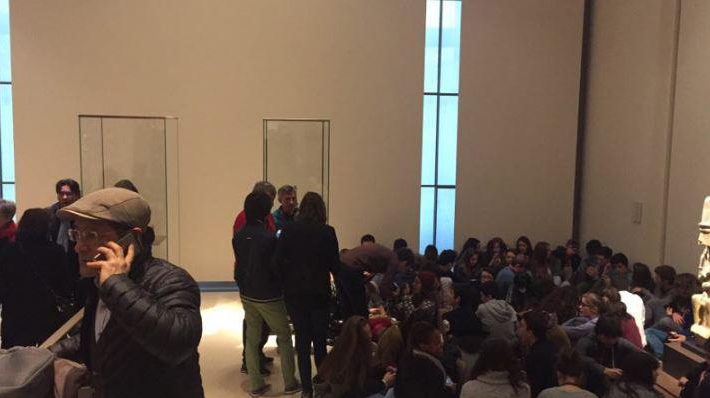  Tourists described a scene of confusion in the basement of The Louvre as they were rushed into a sealed room as police dealt with a knife attacker at the iconic gallery