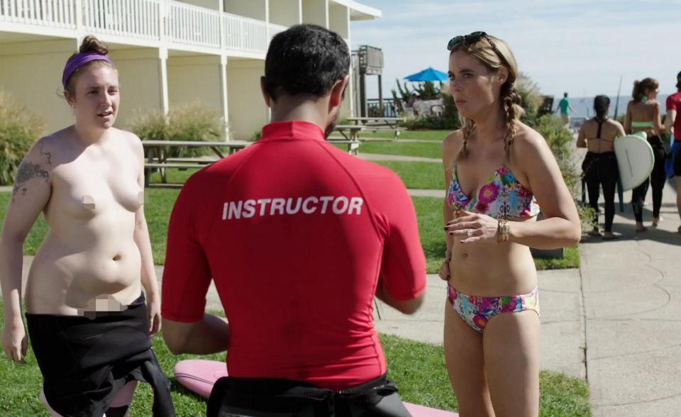  Lena's character Hannah meets a sexy surf instructor played by Brit Riz Ahmed