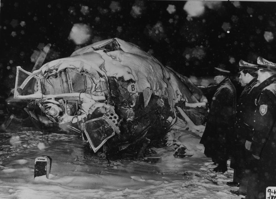  The wreckage Manchester United's plane following crash in Munich in 1958