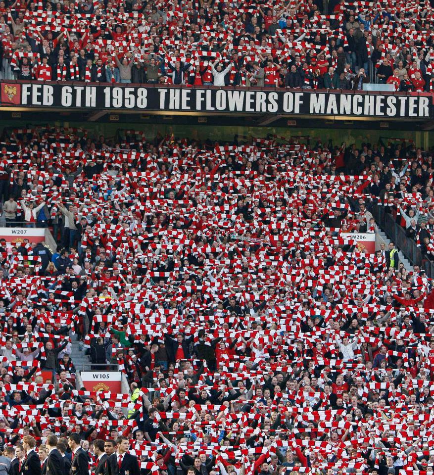  Old Trafford fell silent as supporters paid tribute on 50th anniversary in 2008