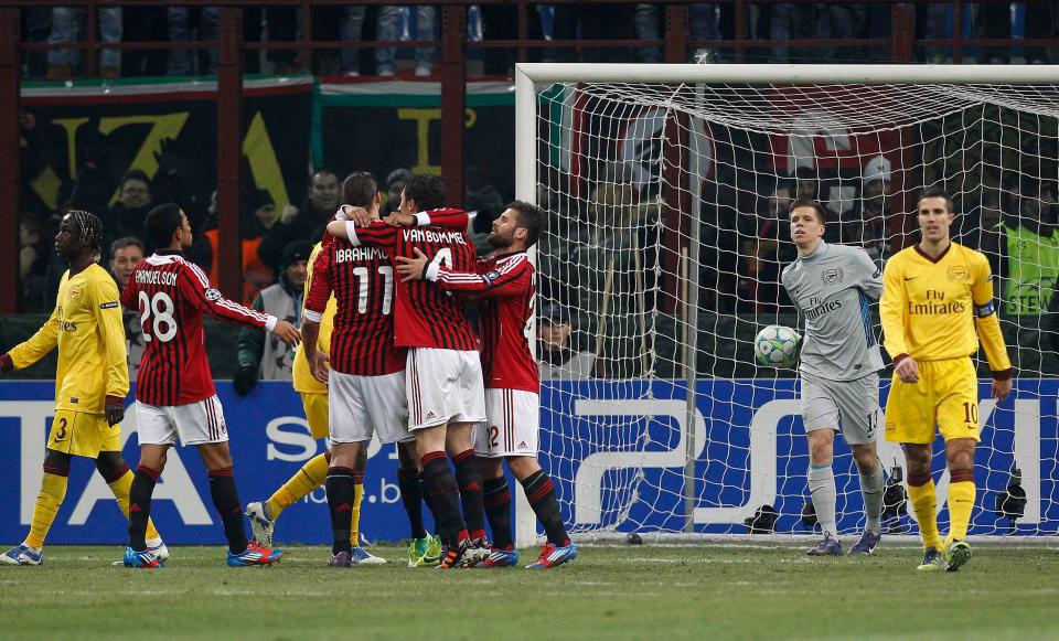 AC Milan players celebrate as they take Arsenal apart in vintage win at San Siro