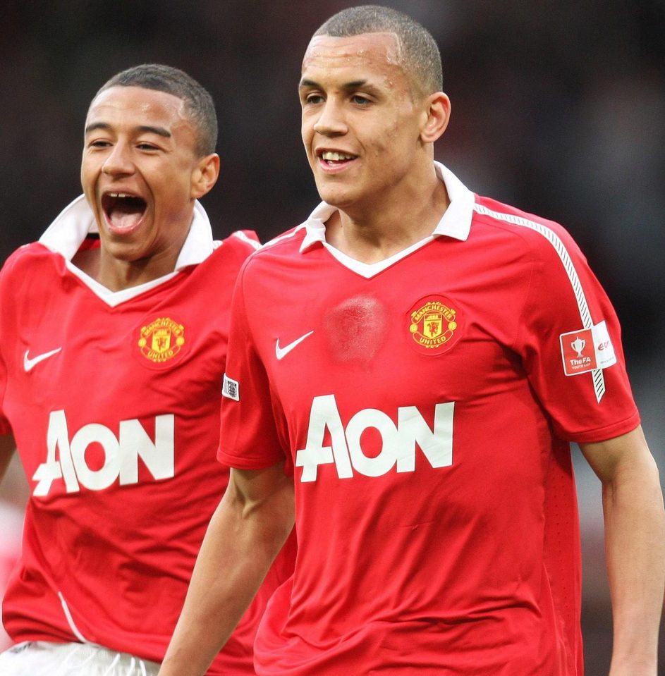 Jesse Lingard and Ravel Morrison as Manchester United youth team mates