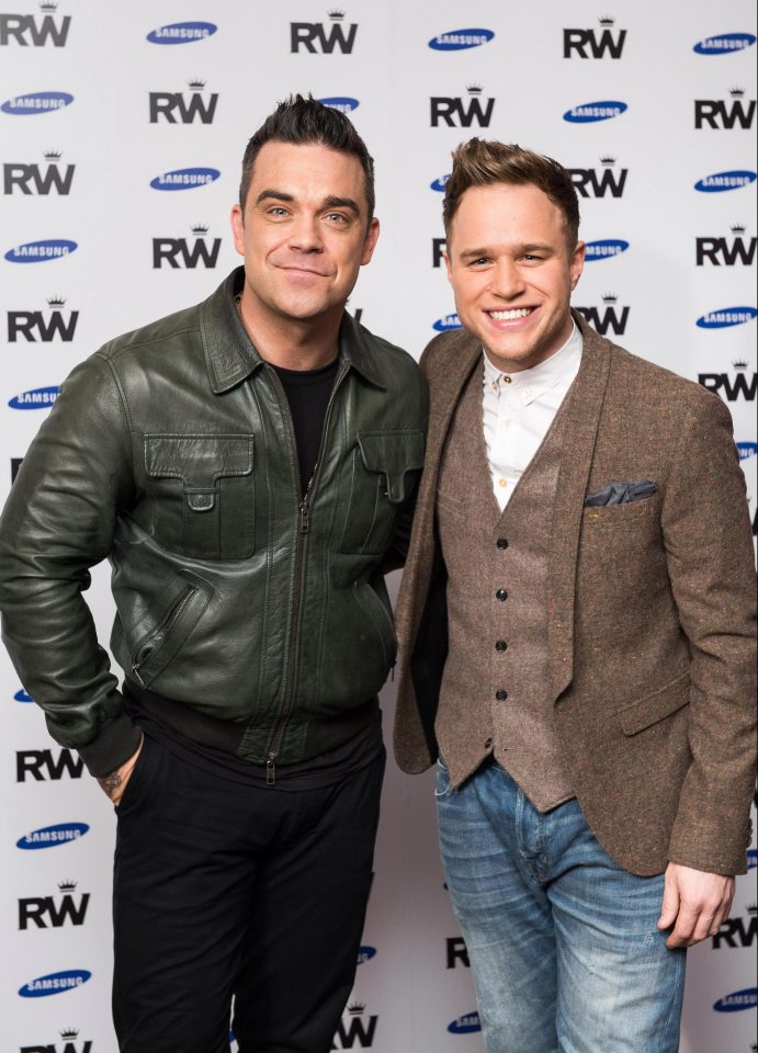  The pair have been pals since Robbie performed with Olly on The X Factor