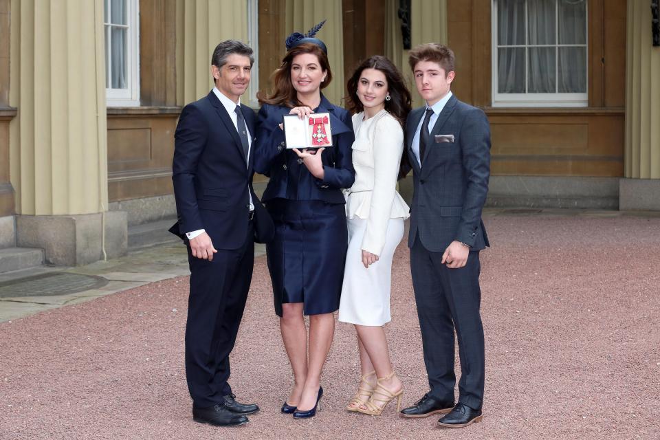 Karren Brady and husband Paul and Sophia and Paolo