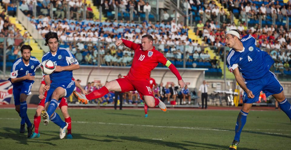 Wayne Rooney equalled Sir Bobby Charlton's England record against San Marino