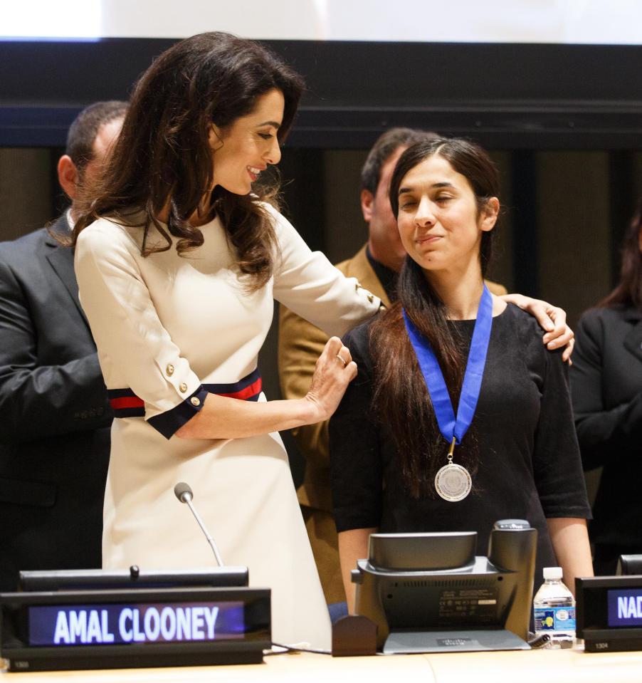  Human rights lawyer, Amal Clooney, said he was moved to tears when she heard Nadia's story