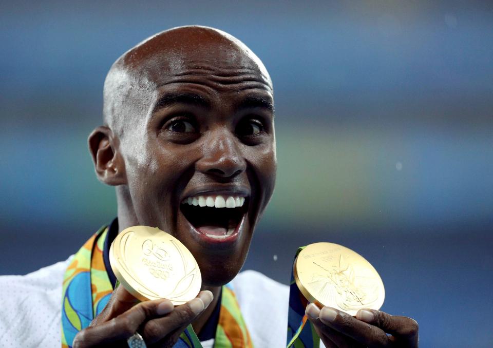 Farah won both the 5,000m and 10,000m in Rio